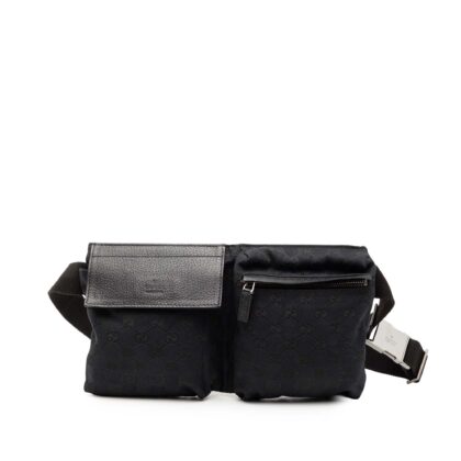 GG Canvas Double Pocket Belt Bag
