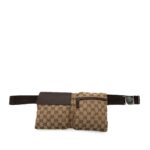 GG Canvas Double Pocket Belt Bag