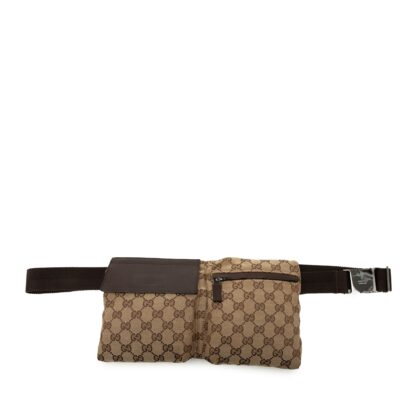 GG Canvas Double Pocket Belt Bag