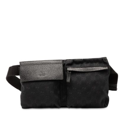 GG Canvas Double Pocket Belt Bag