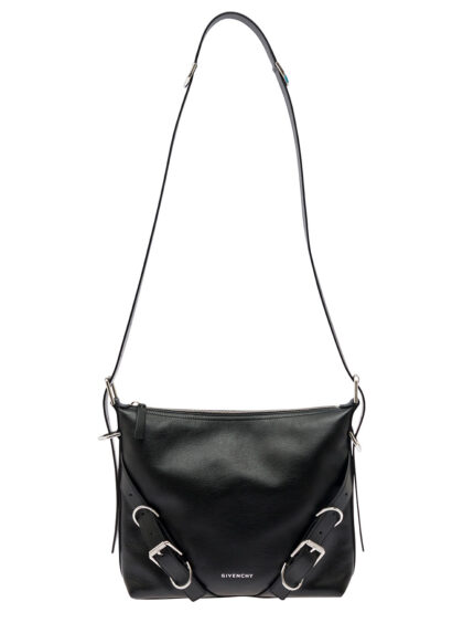Givenchy Voyou White Crossbody Bag with Logo and Buckle Detail in Leather Man Black Calf - Men