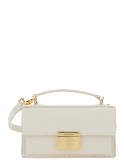 Golden Goose Venezia White Hangbag with Adjustable and Removable Shoulder Strap Clasp Closure in Leather Woman Cow Hand Bags - Women