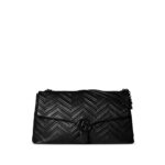 Gucci Black Leather Maxi GG Marmont Shoulder Bag