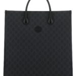 Gucci Gg Supreme Fabric And Leather Shopping Bag Black Borse A Mano - Men