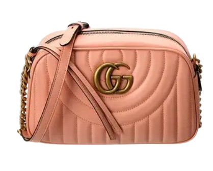 Gucci Small Peach GG Marmont Shoulder Bag