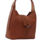 Hogan H01X HOBO MINI VERTICALE BAG Brown Calfskin Lining Handbag - Women