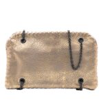 Intrecciato Trimmed Metallic Leather Duo Shoulder Bag