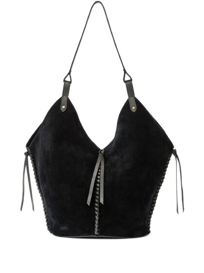 Isabel Marant Tampa Shoulder Bag Black Calf Velvet Leather Borsa - Women