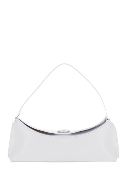 Jacquemus Le Calisso White Shoulder Bag with Engraved Snap Button in Leather Woman Calf - Women