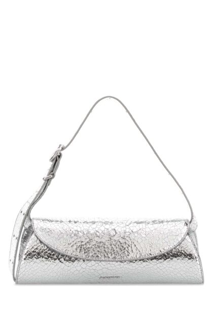 Jil Sander Silver Leather Cannolo Crossbody Bag Atlanticdeep Borse A Tracolla - Women