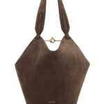 Khaite Mud Suede Mini Lotus Shoulder Bag Cedar Baby Calfskin Borse A Mano - Women