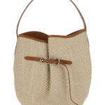 Liffner Shoulder Bag Belted Bucket Large Raffia Beige In Women Viscose Cotton - Women