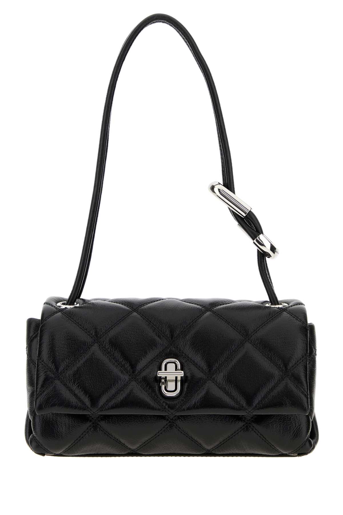 Marc Jacobs Black Leather The Quilted Mini Dual Shoulder Bag Cow Borse A Mano - Women