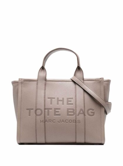 Marc Jacobs The Tote Bag Medium with Hammered Leather Logo Beige Women Cow Hand - Women