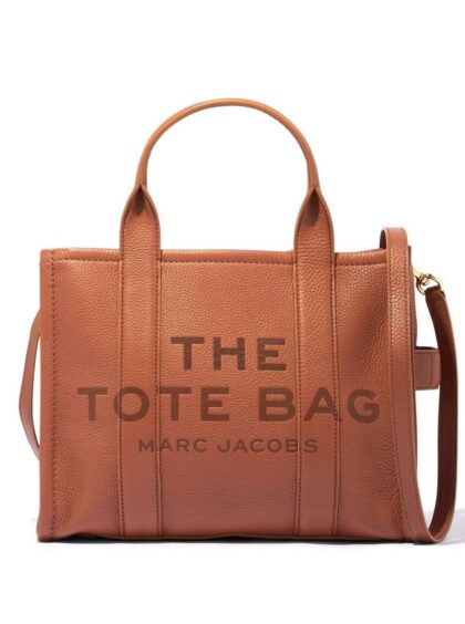 Marc Jacobs The Tote Bag Medium with Logo in Brown Hammered Leather for Women Cow Hand - Women