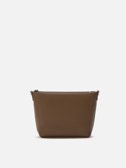 Mc2 Saint Barth Aline Shoulder Bag In Hammered Brown Leather __single__ - Unisex