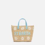 Mc2 Saint Barth Beige Raffia City Mini Bag With Daisy Embroidery __single__ - Unisex