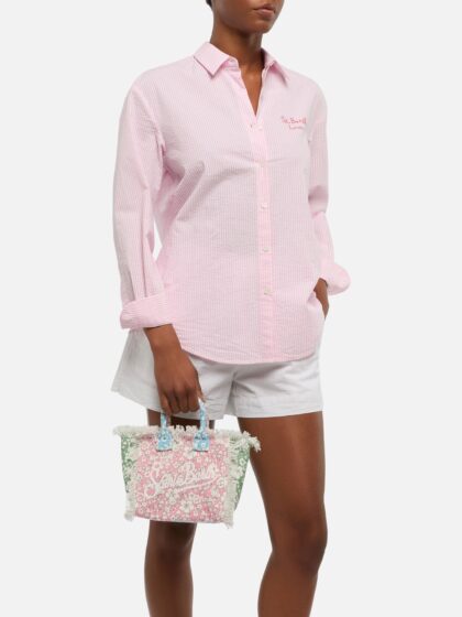 Mc2 Saint Barth Cotton Canvas Mini Vanity Bag With Flower Patch Print __single__ - Unisex
