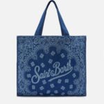 Mc2 Saint Barth Essential Denim Tote Bag With Bandana Print And Contrasting Logo __single__ - Unisex
