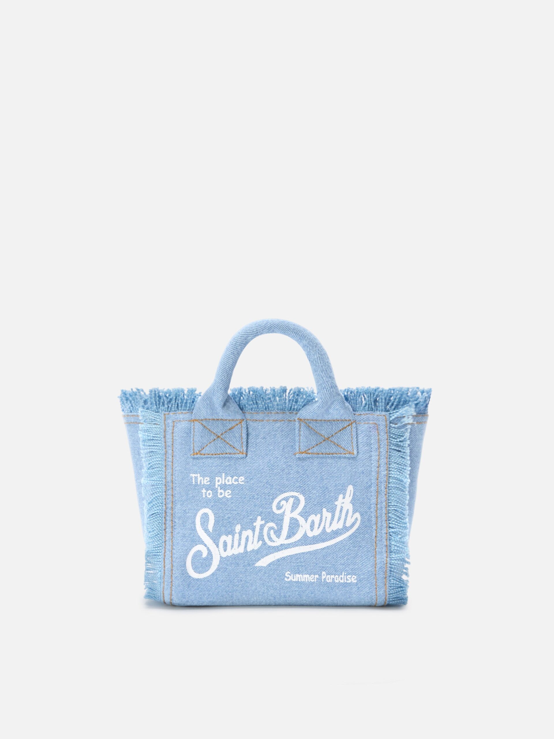 Mc2 Saint Barth Light Wash Denim Vanity Mini Bag Sky - Unisex