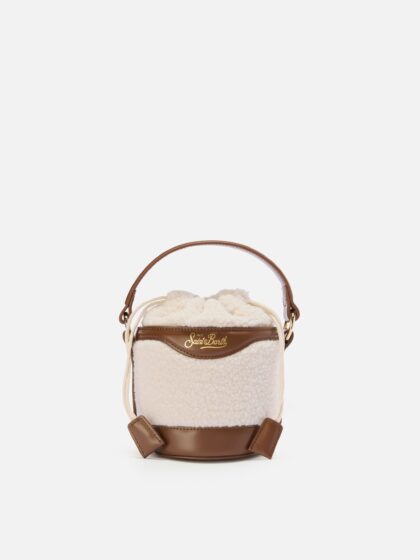 Mc2 Saint Barth Mila Teddy Bucket Bag White Sherpa - Unisex