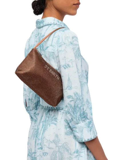 Mc2 Saint Barth Mini Bag Strassy With Brown Rhinestones __single__ - Unisex