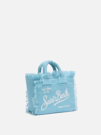 Mc2 Saint Barth Mini Vanity Light Blue Linen Bag - Unisex