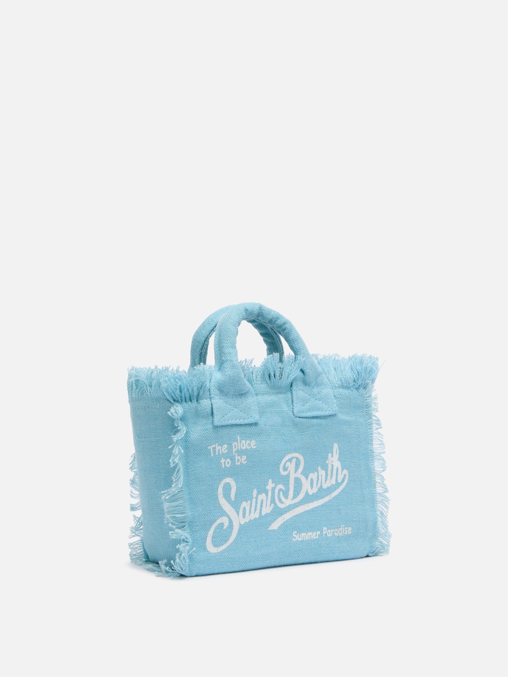 Mc2 Saint Barth Mini Vanity Light Blue Linen Bag - Unisex