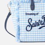 Mc2 Saint Barth Mini Vanity Wooly Handbag With Shiny Pied De Poule Pattern Sky Bag - Unisex