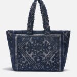 Mc2 Saint Barth Navy Blue Tufting Cotton Tote Bag - Unisex