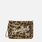 Mc2 Saint Barth Parisienne Crossbody Bag Leopard Wool Blend Brown Pochette - Unisex