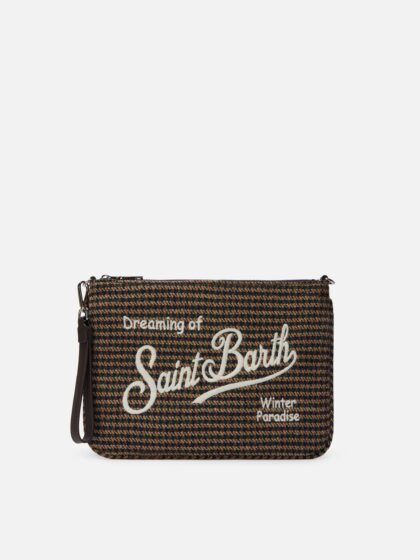 Mc2 Saint Barth Parisienne Wool Crossbody Bag In Houndstooth Blend __single__ Pochette - Unisex