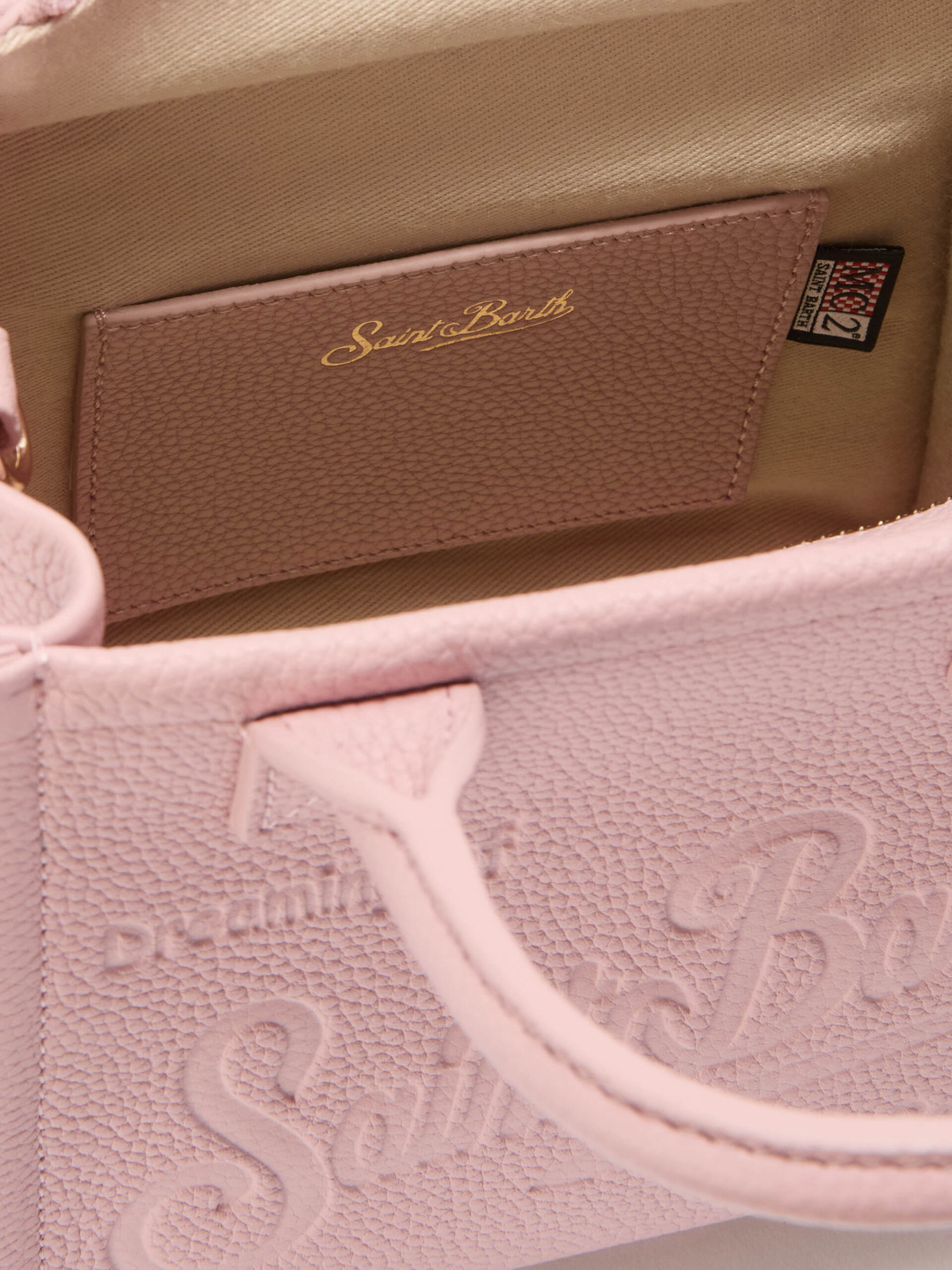 Mc2 Saint Barth Pink Pebbled Leather Vanity Mini Bag - Unisex