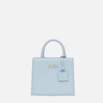 Mc2 Saint Barth Shop Bag Mini In Light Blue Leather __single__ - Unisex