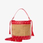 Mc2 Saint Barth Straw Bucket Bag With Red Monogram Details __single__ - Unisex