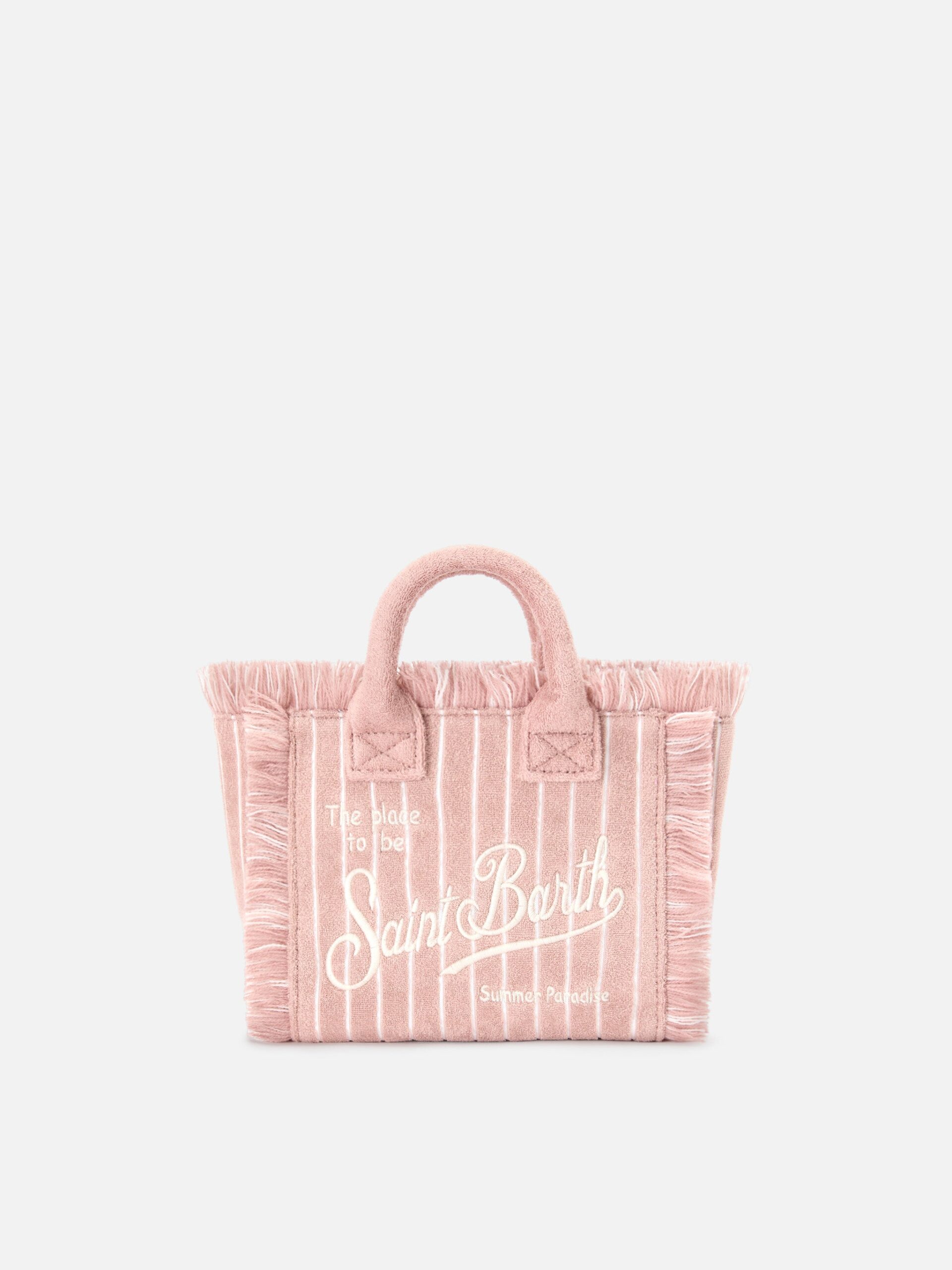 Mc2 Saint Barth Terry Effect Striped Vanity Mini Bag Pink - Unisex