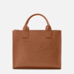 Mc2 Saint Barth Vanity Bag Large Shoulder Camel Hammered Leather Brown - Unisex