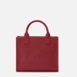 Mc2 Saint Barth Vanity Bag Midi Shoulder Burgundy Hammered Leather Red - Unisex