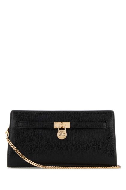Michael By Michael Kors Black Leather Hamilton Crossbody Bag Cow Borse A Mano - Women
