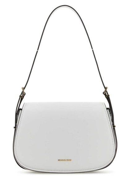 Michael By Michael Kors White Leather Moore Shoulder Bag Opticwhite Borse A Mano - Women