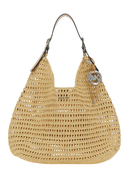 Michael Michael Kors Large Shoulder Bag with Top Handle in Woven Raffia Beige for Women Polypropylene - Women