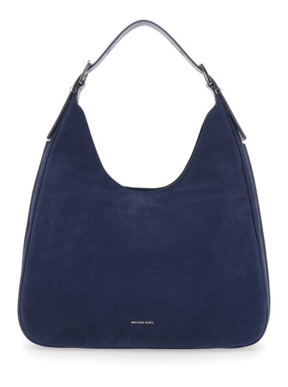 Michael Michael Kors Shoulder Bag Nolita Grande with Logo Lettering on the Front in Blue Suede for Women Blu Cow Leather - Women