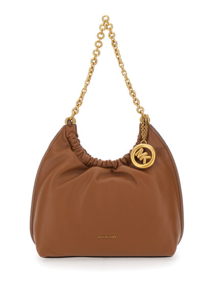 Michael Michael Kors Shoulder Bag Sm Cinch Conv Shldr with Logo on Front in Brown Leather for Women Cow Crossbody - Women