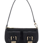 Michael Michael Kors Shoulder Bag Zoe with Pockets and Straps on the Front in Black Crinkled Leather for Women Cow - Women