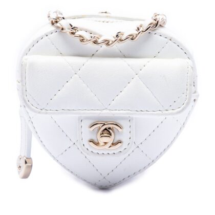 Mini Quilted Lambskin CC in Love Heart Necklace Bag