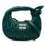Miu Miu Teal Green Micro Nappa Matelasse Wander Bag