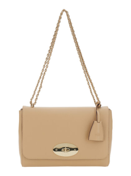 Mulberry Beige Leather Womens Medium Lily Small Class Grain Shoulder Bag Crossbody - Women