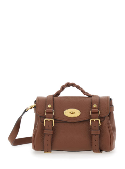 Mulberry Handbag Alexa Mini with Turn Lock in Brown Hammered Leather Calf Hand Bags - Women