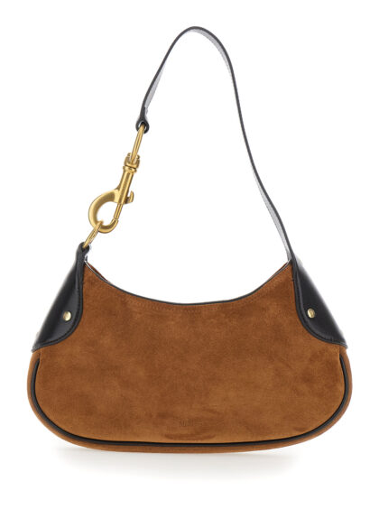 Mulberry Shoulder Bag Hackney with Logo Embossed on the Front in Brown Suede for Women Calf - Women