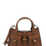 Mulberry Small Roxanne Handbag with Adjustable and Removable Shoulder Strap Two Front Pockets in Brown Leather for Women Calf Hand Bags - Women